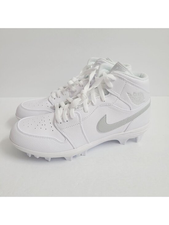 NEW Nike Air Jordan 1 Mid TD Football Cleats FJ6805-101 Size 9 White main image 6